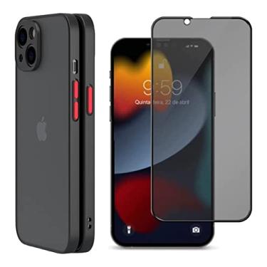 Imagem de Capa Capinha Preta Translucida Com Proteção de Câmera + Película Privacidade Premium Para iPhone 13, 13 Pro, 13 Pro Max (HARD GLASS STORE) (iPhone 13 Pro (6.1))