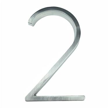 Imagem de 3D Flutuante Placa Casa Números 127mm Prata Número Letras Alfabeto Sinal 0-9 Sinalização Exterior para Placas Porta Endereço Rua Ao Ar Livre Caixa Correio, Liga Metal Zinco Galvanizado (2)