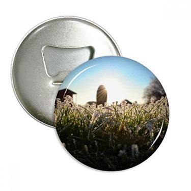 Imagem de Ciência Natureza Cenário Sol Verde Silvicultura Abridor de Garrafas Imã de Geladeira Emblema Multifuncional