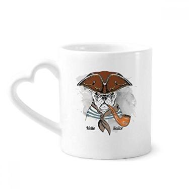 Imagem de Lindas roupas de cachorro caneca ilustração em aquarela café cerâmica copo de coração de vidro