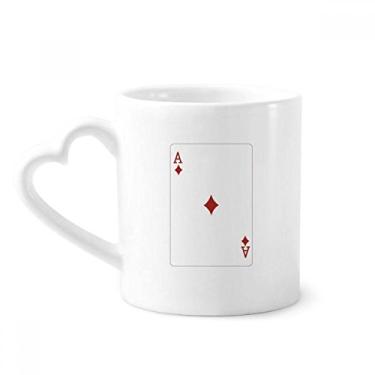 Imagem de Caneca com estampa de cartas de baralho diamante A café cerâmica copo de coração de vidro