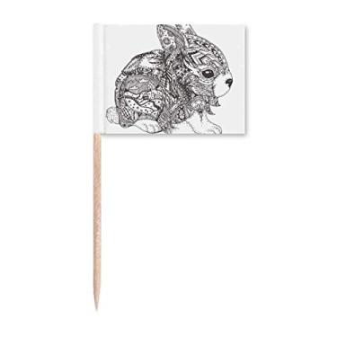 Imagem de Marcador de palito de dente Paint Rabbits Friend Company para decoração de festa