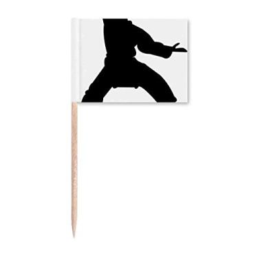 Imagem de China Marcial Art Shaolin Kung Fu Pattern Toothpick Flags Marker Topper Decoração de Festa