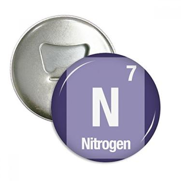 Imagem de N Nitrogen Chemical Element Science Abridor de garrafas Ímã de geladeira Emblema multifuncional