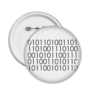 Imagem de Programmer Sistema Binário Mundial Pinos Emblema Botão Decoração Acessório 5 peças