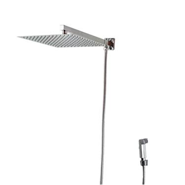 Imagem de Ducha Chuveiro Inox 30x30 Cm Com Desviador E Ducha De Mão