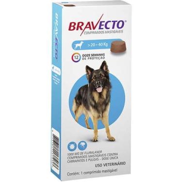 Imagem de Bravecto Para Cães De 20 A 40 Kg - 1000 Mg - Msd Saúde Animal