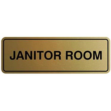 Imagem de Placa de porta/parede da Janitor - Plástico gravado a laser - Placa perfeita para casa, negócios ou escola