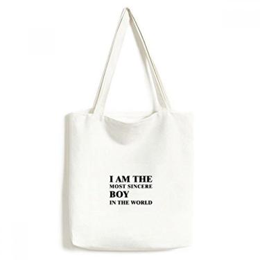 Imagem de Bolsa de lona I Am The Sincere Boy sacola de compras casual