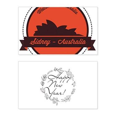 Imagem de Austrália Landmark Sydney Opera House Festival Ano Novo Cartão de felicitações Bless Message Present