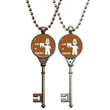 Imagem de OFFbb-USA Dentist Dental Body Job Art Deco Presente Fashion Chaveiro Pingente Joias Decoração Casal