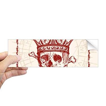 Imagem de DIYthinker Corações pá vermelho coroa esqueleto pôquer cartão adesivo retangular para-choque notebook janela decalque