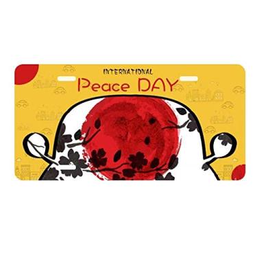 Imagem de DIYthinker Japan Branch Sakura placa de licença pintura pincel etiqueta decoração carro dia da paz