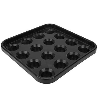 Imagem de FastUU Bandeja de bola de piscina, 14 x 15 x 4 cm, bandeja de suporte de bola de bilhar, vinil portátil para salões de sinuca, salões de bilhar (preto)