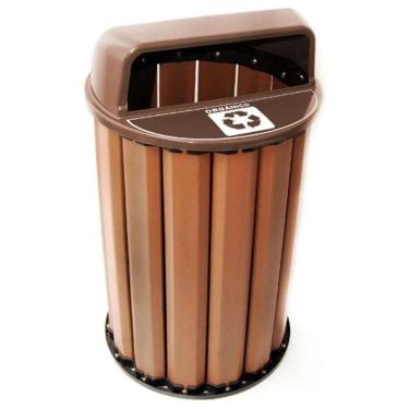 Imagem de Lixeira para Coleta Seletiva 90L Diversas Cores Madeira Plastica Ecologica