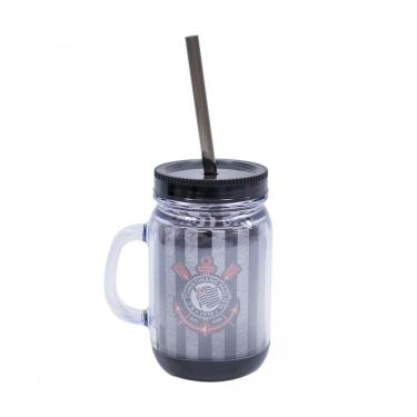 Imagem de Caneca com Tampa e canudo 420ml - Corinthians