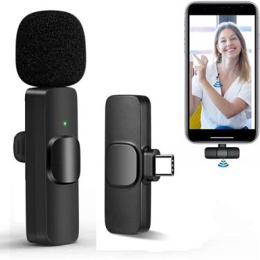 Imagem de Microfone Lapela Celular Sem Fio Android Tipo C Todos Profissional - K