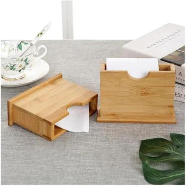 Imagem de  Suporte Porta Guardanapo De Boca Retangular Centro Mesa Bambu Compact