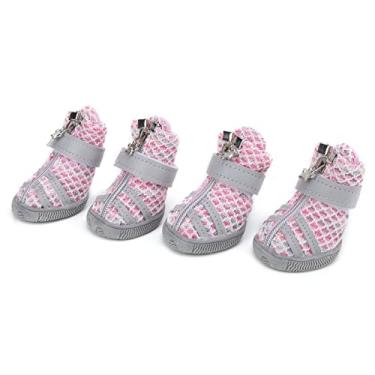Imagem de Sapatos Pequenos de Cachorro, Sapatos de Cachorro 4pcs para Pequenos Cães Grandes Grandes Malha Ao Ar Livre Botas de Não -lips de cã (3 tamanho)