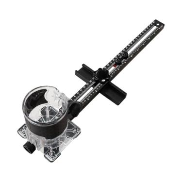 Imagem de Ｂｅｓｇａ Suporte de ranhura para fresamento de roteador, gabarito de corte circular de roteador, máquina de aparar multifuncional resistente, placa dobrável, com Base