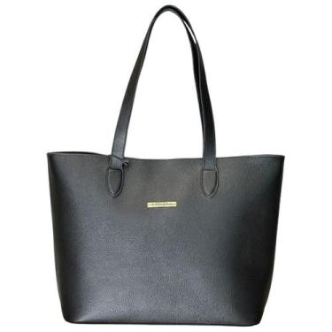 Imagem de Bolsa Ritza Universitária Couro Legítimo Grande 648 Preta