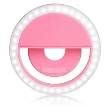 Imagem de Selfie Ring Light Clipe Anel Led Celular Universal - Rosa - Smart