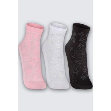 Imagem de Kit/3 Meia Cano Curto Lupo 04570-889 Feminina Atemporal Algodão T. 34/