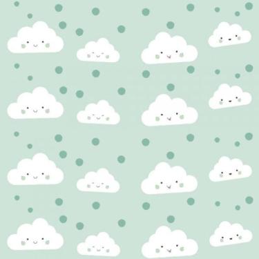 Imagem de Papel De Parede Infantil Nuvem Verde