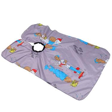 Imagem de Yinhing Avental de Cabeleireiro Infantil, Padrão de Desenho Animado, Corte de Cabelo, Vestido de Tingimento, Capa para Casa, Barbeiro, Salão de Beleza, Nylon, Roxo, Cinza (Cinza)