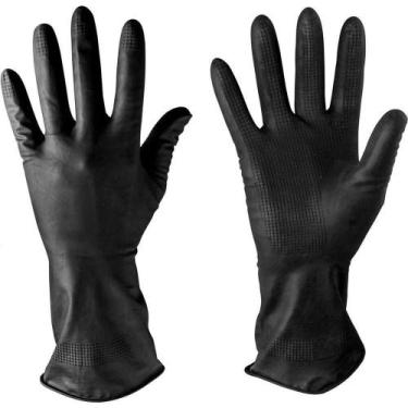 Imagem de Luva de Proteção V-LPF Látex Natural Antiderrapante 32cm Preta Imbat
