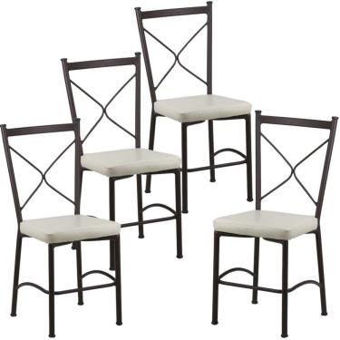 Imagem de Kit 4 Cadeiras Buffet em Alumínio para Cozinha, Restaurante - Trama