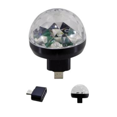 Imagem de Mini Globo De Luz Bola Maluca Led Colorido Usb Para Celular - Inova