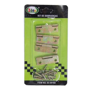 Imagem de Dobradiça P/ Portas Artesanato 3,6x2,3cm Com Parafusos 4 Uni - IDEA