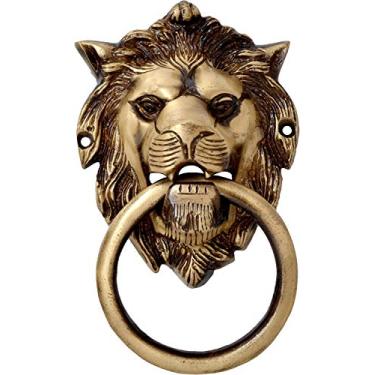 Imagem de Batedor de porta boca de leão de latão