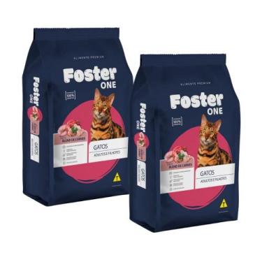 Imagem de Kit 2 Ração para Gatos Foster One Adultos e Filhotes sabor Blend de Ca