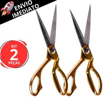 Imagem de Kit 2 Tesoura De Costura Alfaiate Profissional Para Tecidos Artesanato