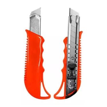 Imagem de Estilete Profissional Com Trava Em Plástico e Aço 16cm - BESTFER