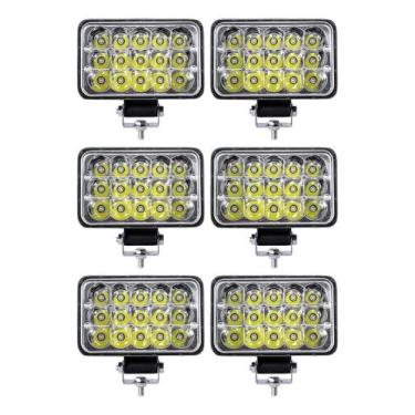 Imagem de Kit 6 Farol Milha Auxiliar 15led 45w 9v36v Retângulo Offroad - Briwax