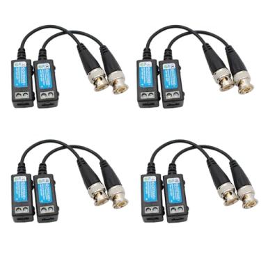 Imagem de exgoofit Conectores Bnc Video Balun 4 Pares Com Cabo Macho Via Transmissor De Par Trançado Cat5/5E/6 Para Sistema Câmera Segurança Cctv 720P 1080P 3Mp 4Mp 5Mp