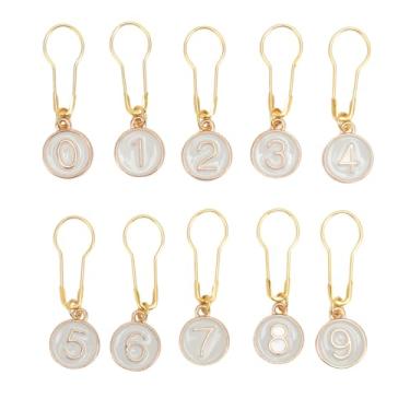 Imagem de Marcadores de ponto de metal numerados de 0 a 9 marcadores de ponto de crochê removíveis para tricô de tecelagem CRAFTING 10PCS Durável portadores de costura prática para