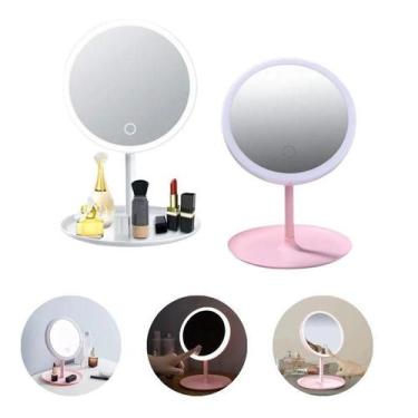 Imagem de Espelho De Maquiagem Touch Com Led Usb Branco Quente E Frio - Top Rio