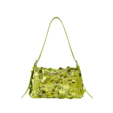 Imagem de SHENHE Bolsa feminina de lantejoulas, bolsa de ombro brilhante, bolsa de festa, bolsa noturna, Verde, one_size, Macio