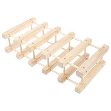 Imagem de KHZSPP Rack de vinho modular empilhável de madeira, rack de vinho, bancada de 10 garrafas, armazenamento de garrafa de vinho, montagem faça você mesmo, suporte de armazenamento de vinho de madeira