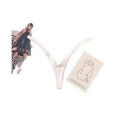 Imagem de Calcinha Tanga Feminina De Cintura Baixa Respirável Com Decote Em V Pr