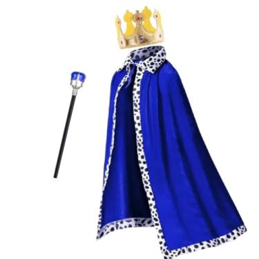Imagem de Dagmar Fantasia de príncipe para meninos, fantasia de rei, roupa de príncipe para crianças, festa de aniversário, Halloween, cosplay, Azul, Tamanho Único