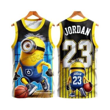 Imagem de Camiseta Sem Mangas Unissex Oversize Minions Jordan 23, Camiseta De Ba
