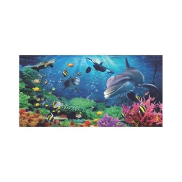 Imagem de Painel De Lona Fundo Do Mar Golfinhos e Baleias - Fabrika de Festa, 20
