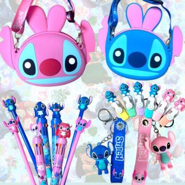 Imagem de Kit Papelaria Fofa Stitch Criativo Escolar Bolsinha Infantil - Shop da