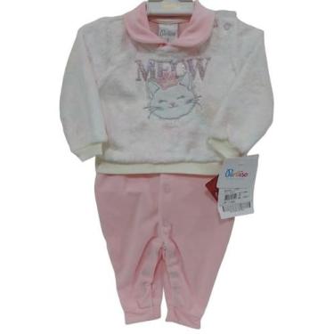 Imagem de Macacão Longo Plush Luxo Bebê Menina Inverno Paraiso 12958, Rosa, G ( 