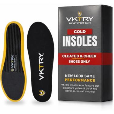 Imagem de VKTRY Adulto Unissex Palmilhas de Desempenho Douradas - Inserções de Fibra de Carbono Personalizadas, Tênis com Travas - Futebol, Beisebol, Softball, Lacrosse, Golfe e Muito Mais - Corra Mais Rápido, Pule Mais Alto, Recupere-Se Mais Rápido, Proteja-Se Contra Lesões